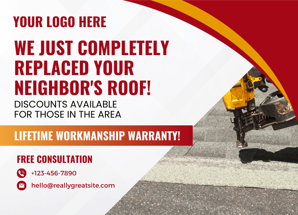 Free Editable Job Closed - Roofer Postcard by CinchLocal.com