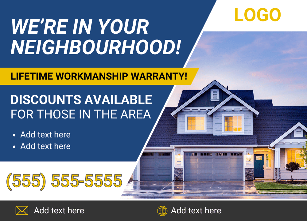 Free roofing inspection scheduled postcard template