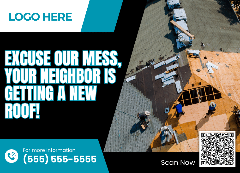 free roofing postcard template