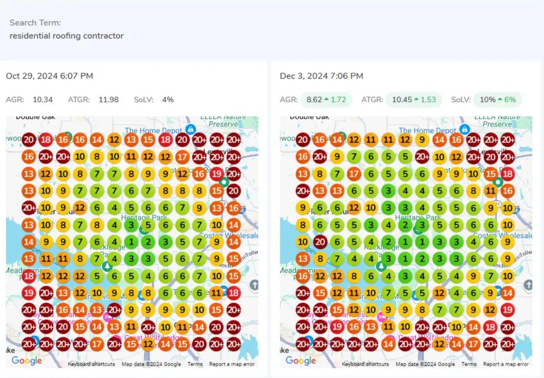 residential roofing contractor in DFW TX gets huge boost in Google Maps rankings