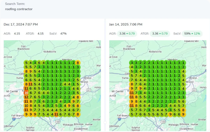 roofer in Kingsport TN rankings increase in Google Maps rankings