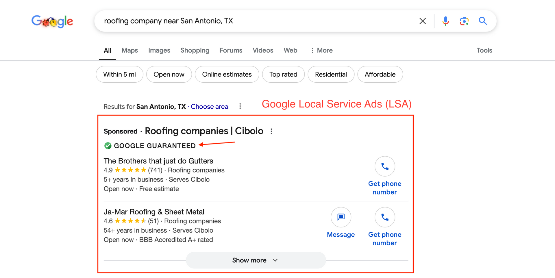 local service ads for roofers