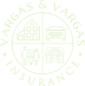 Vargas & Vargas Insurance logo with house, car, family, and shop icons in a circle.