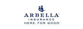 Arbella Insurance logo: blue ship icon above 