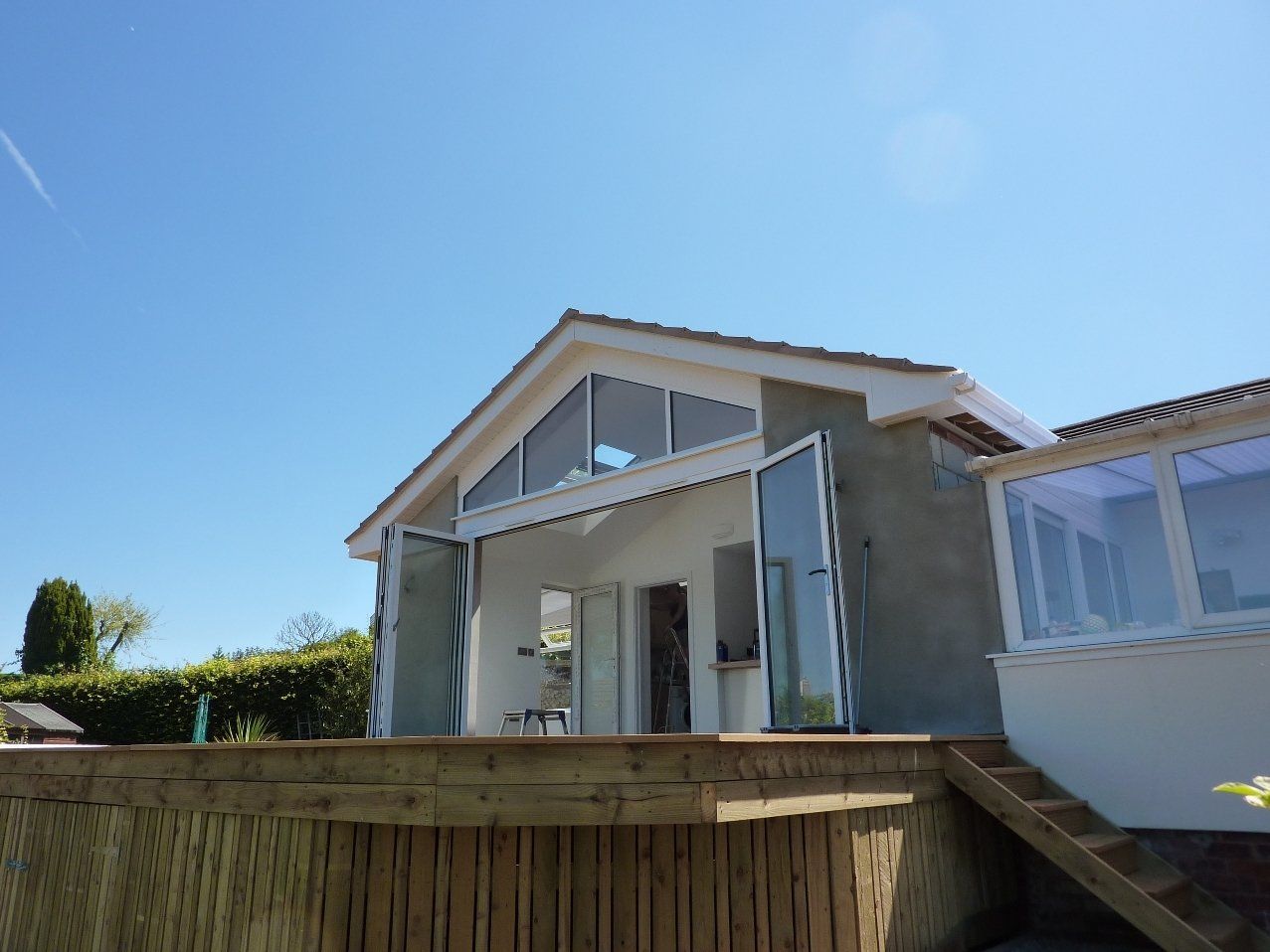 White Aluminium bifolding doors Exeter