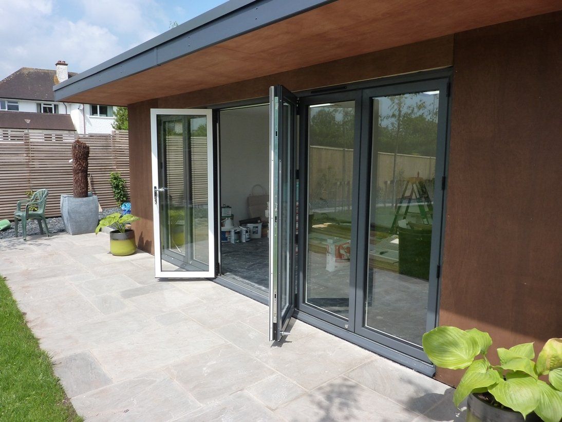 Grey Smart Systems Visofold Aluminium bifold doors, Exeter, Devon