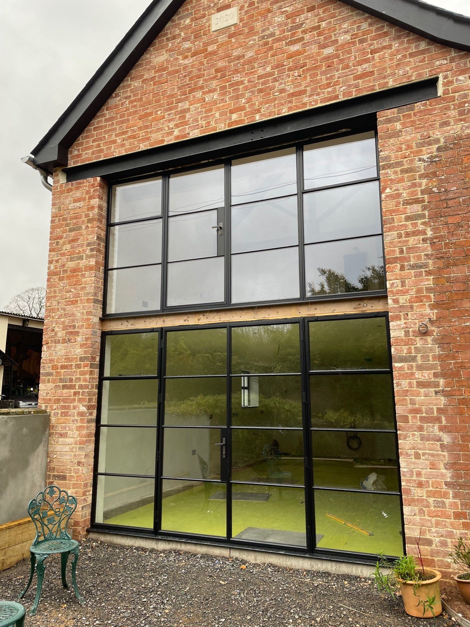 Steel double-glazed doors