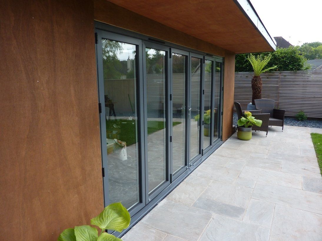 Grey Aluminium bifold door Woodbury