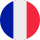 Cercle avec le drapeau français : bandes verticales bleues, blanches et rouges.