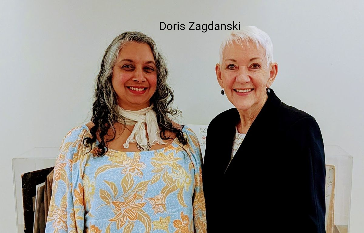 Photo of Gail Rodrigues and Doris Zagdanski at a seminar on grief.