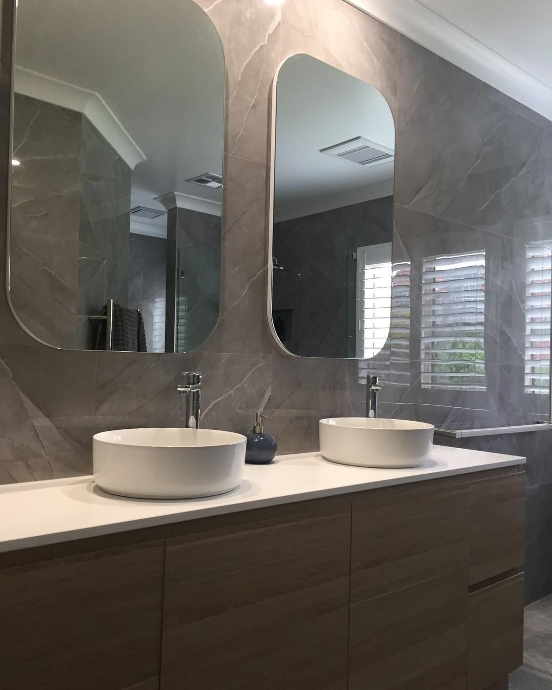 A Bathroom with Two Sinks and Two Mirrors — Bowral Bathrooms in Exeter, NSW