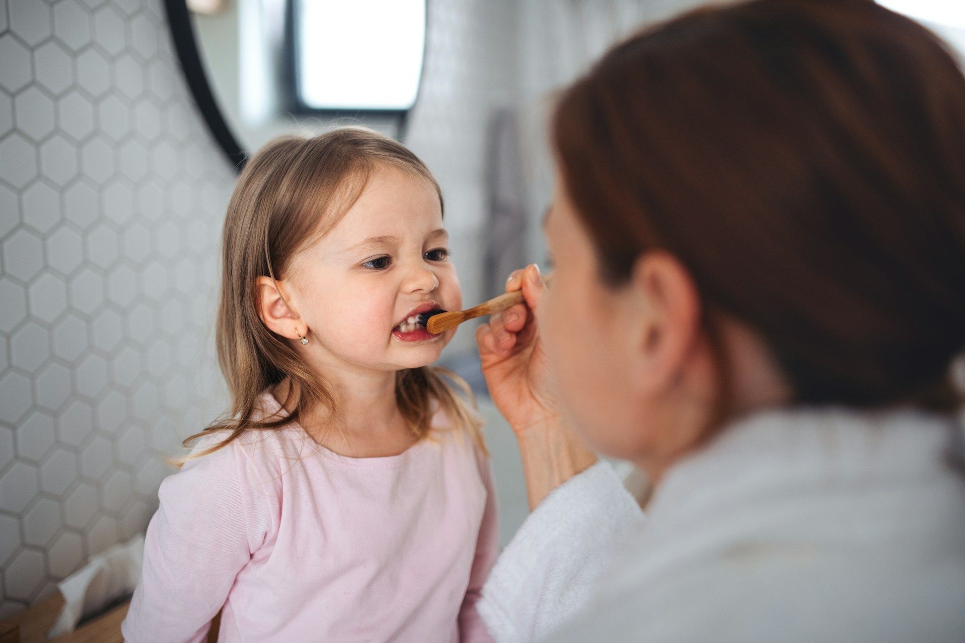 brushing teeth