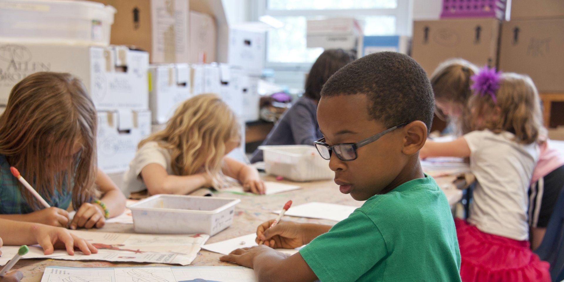 Students reading and writing