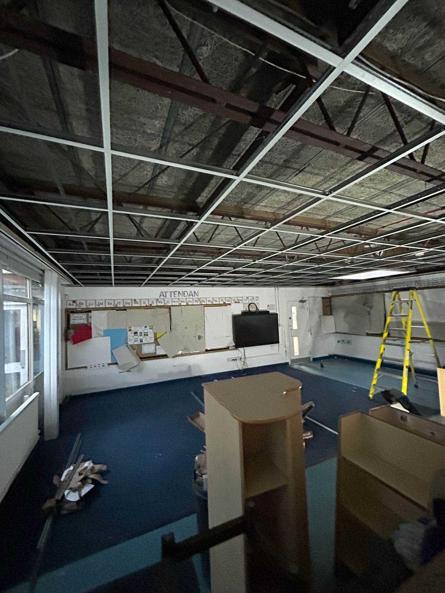 Stripped back Ceiling Grid 