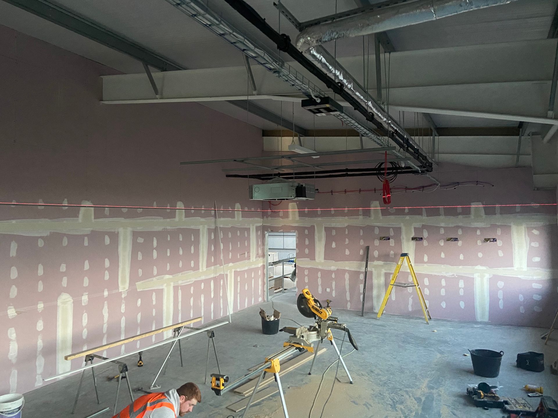 Plasterboarded ready for the next phase 