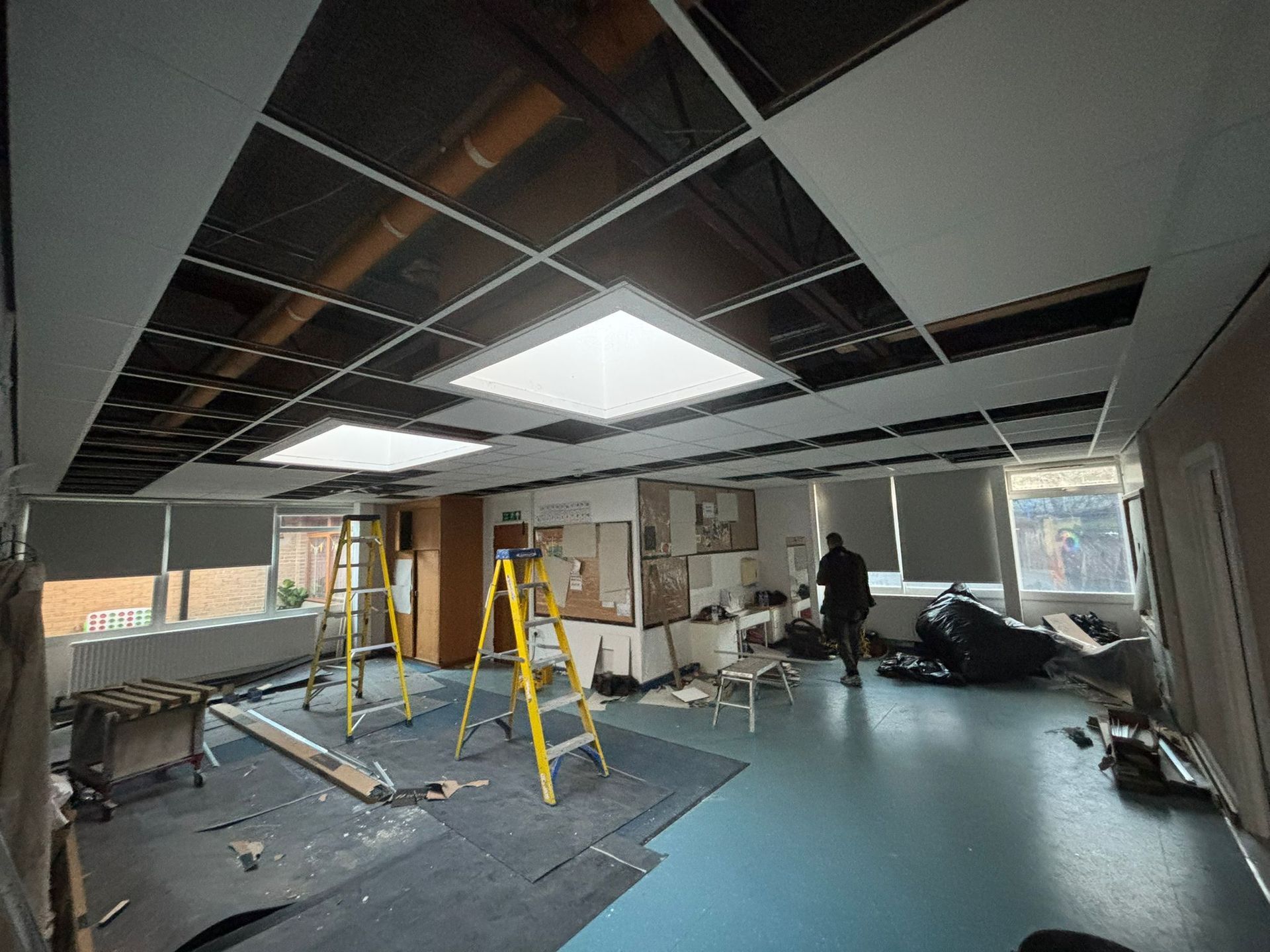 Ceiling Grid Replacement At Local School 