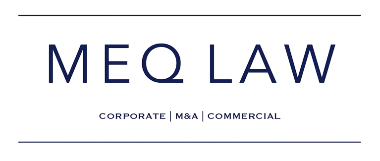 The logo for meq law corporate m & a commercial