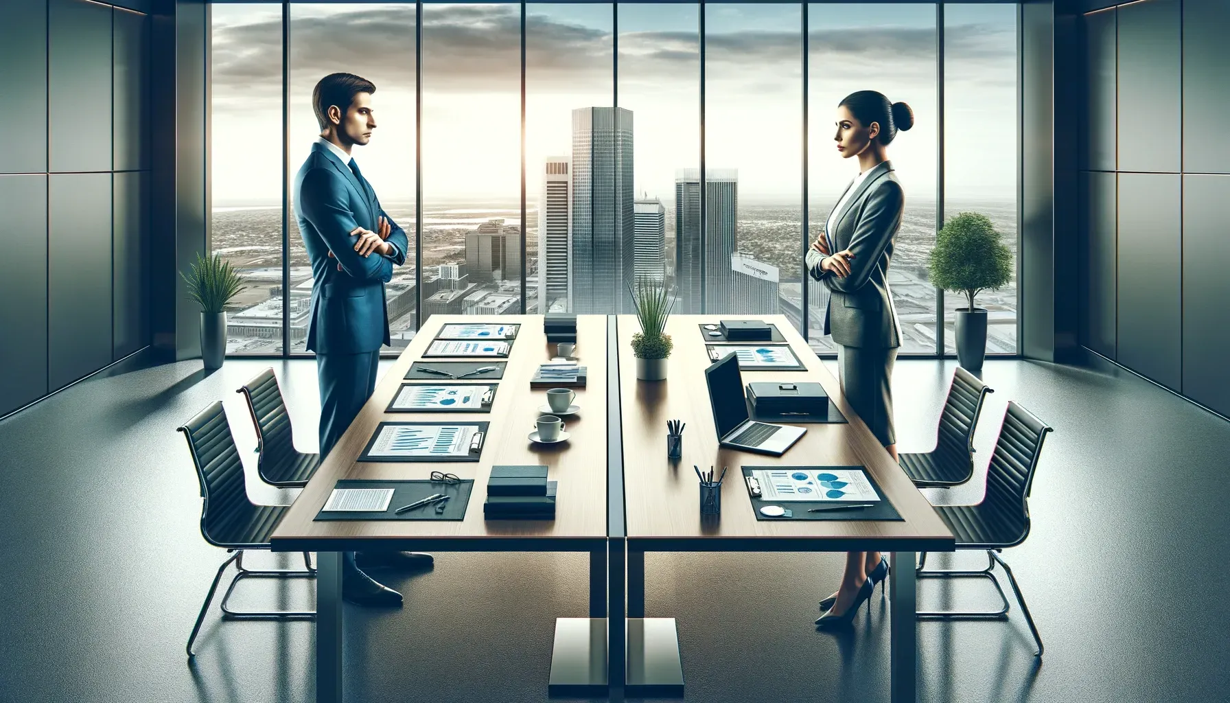 casal partilhando empresa