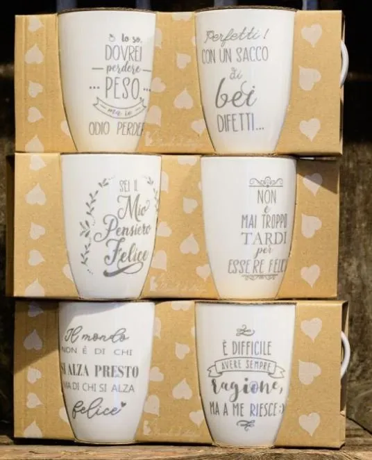 Tazze con scritte