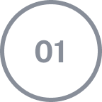 Cercle gris avec le chiffre « 01 » centré sur fond blanc