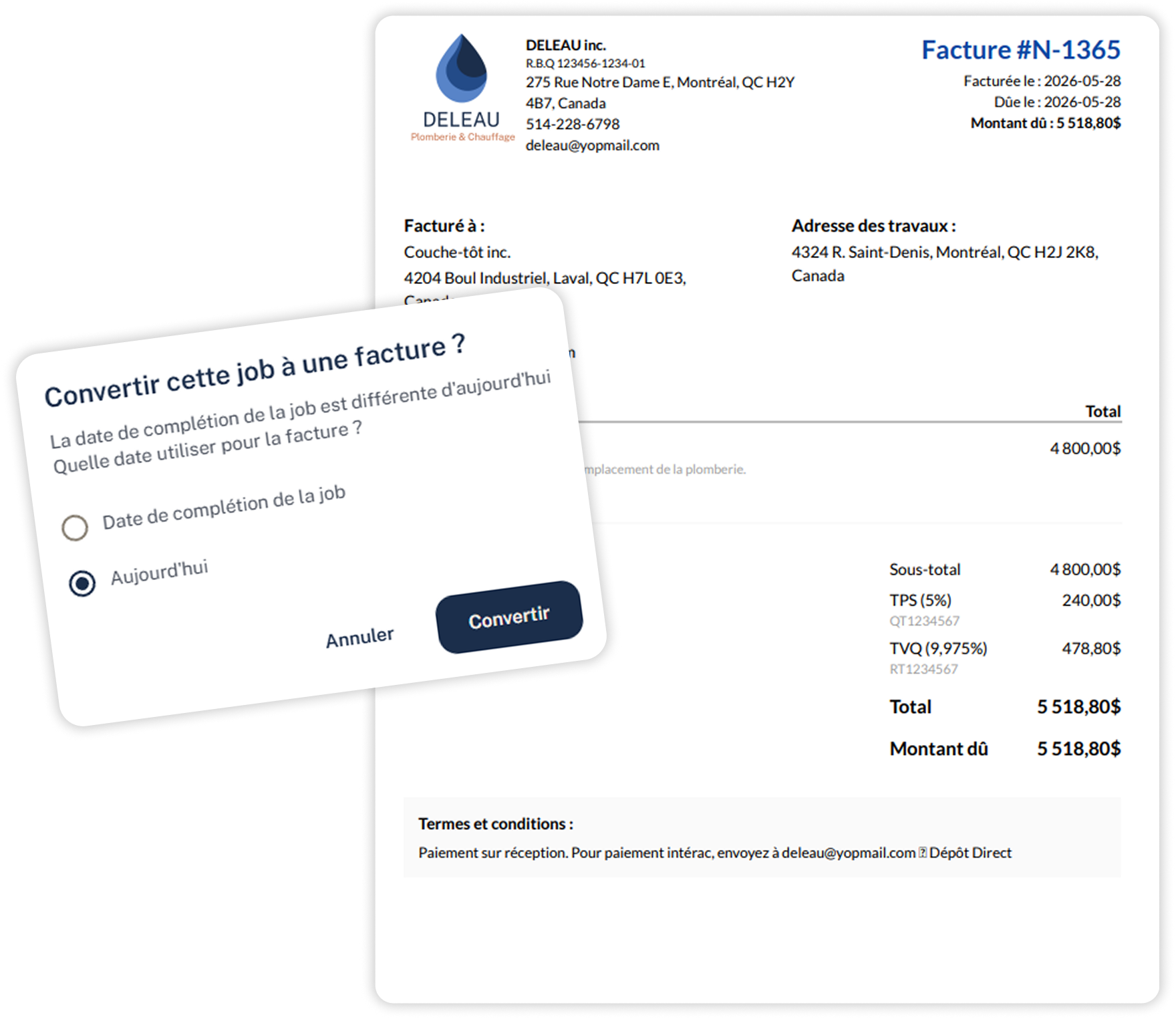 Facture de services publics espagnole avec une fenêtre contextuelle de confirmation de paiement espagnole superposée à la facture
