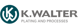 A logo for k. walter plating and processes