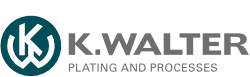 A logo for k. walter plating and processes