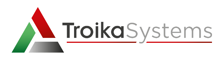 A logo for a company called troika systems