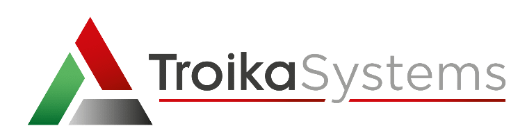 A logo for a company called troika systems