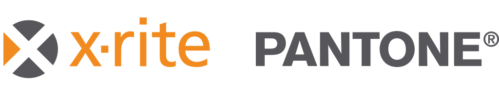 The logo for x-rite pantone is orange and black