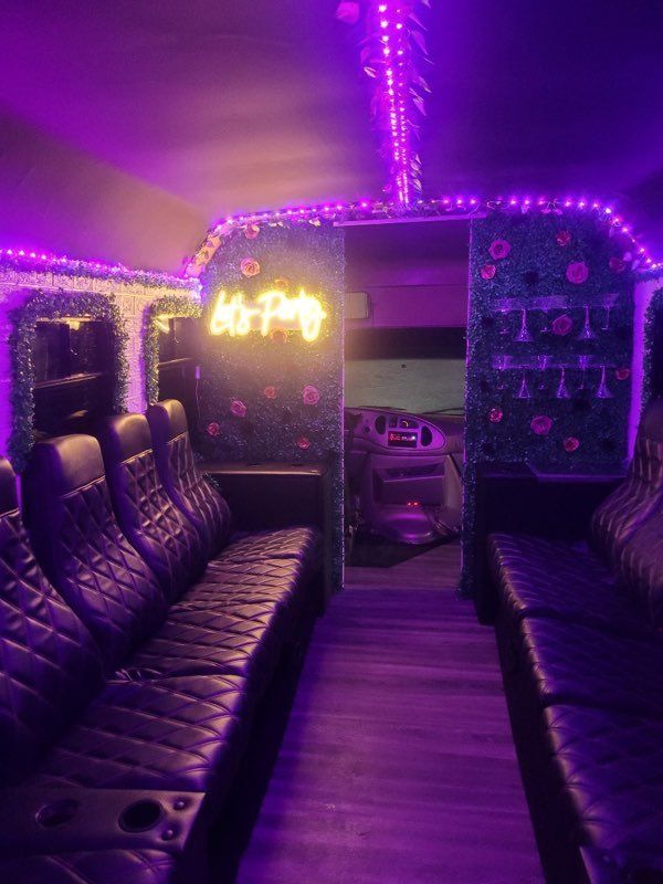14 passenger SATX party bus inside view