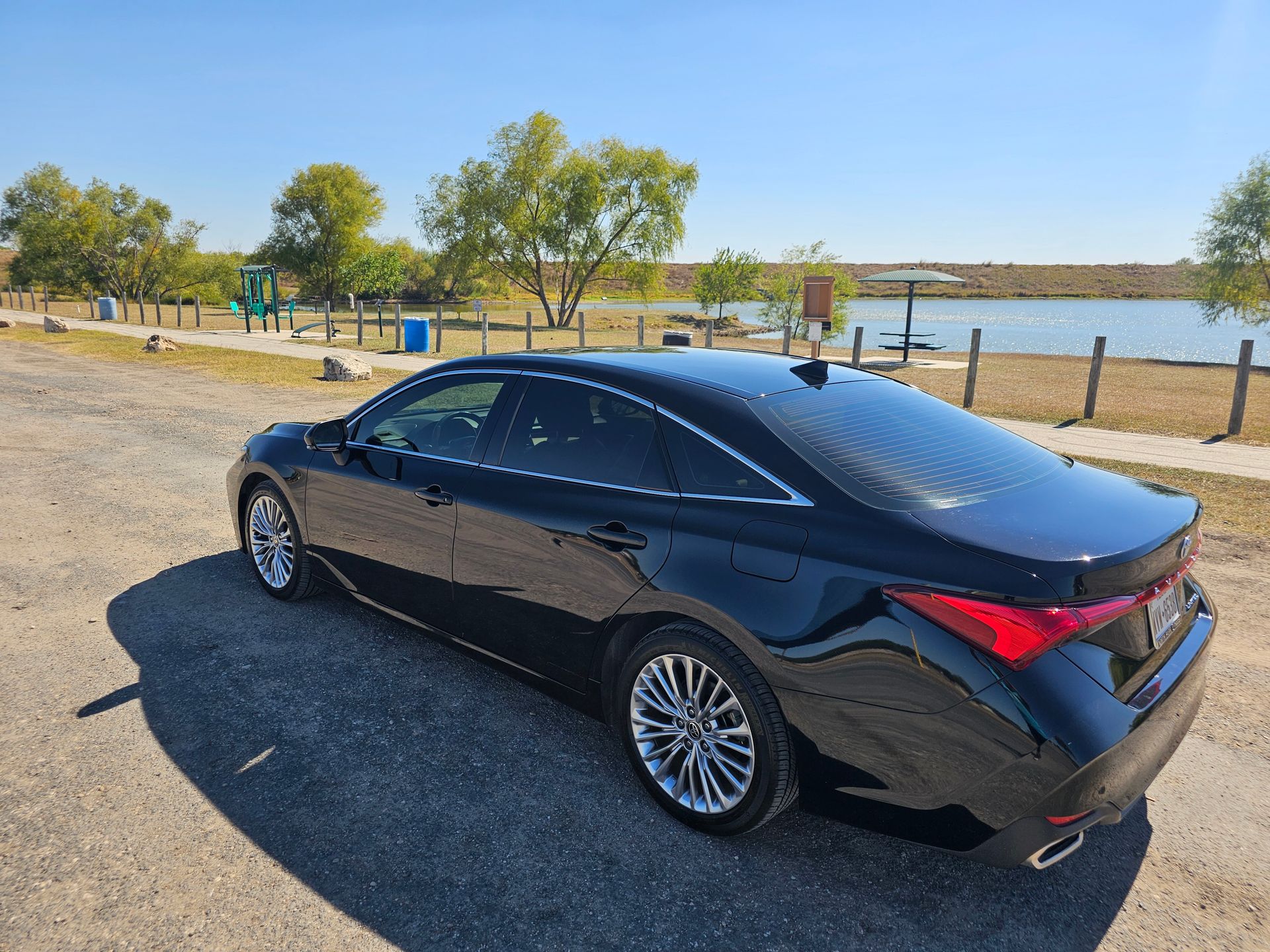 Blue Line San Antonio Party Bus Up to 16 passengers daytime outside view parked in Leon Springs