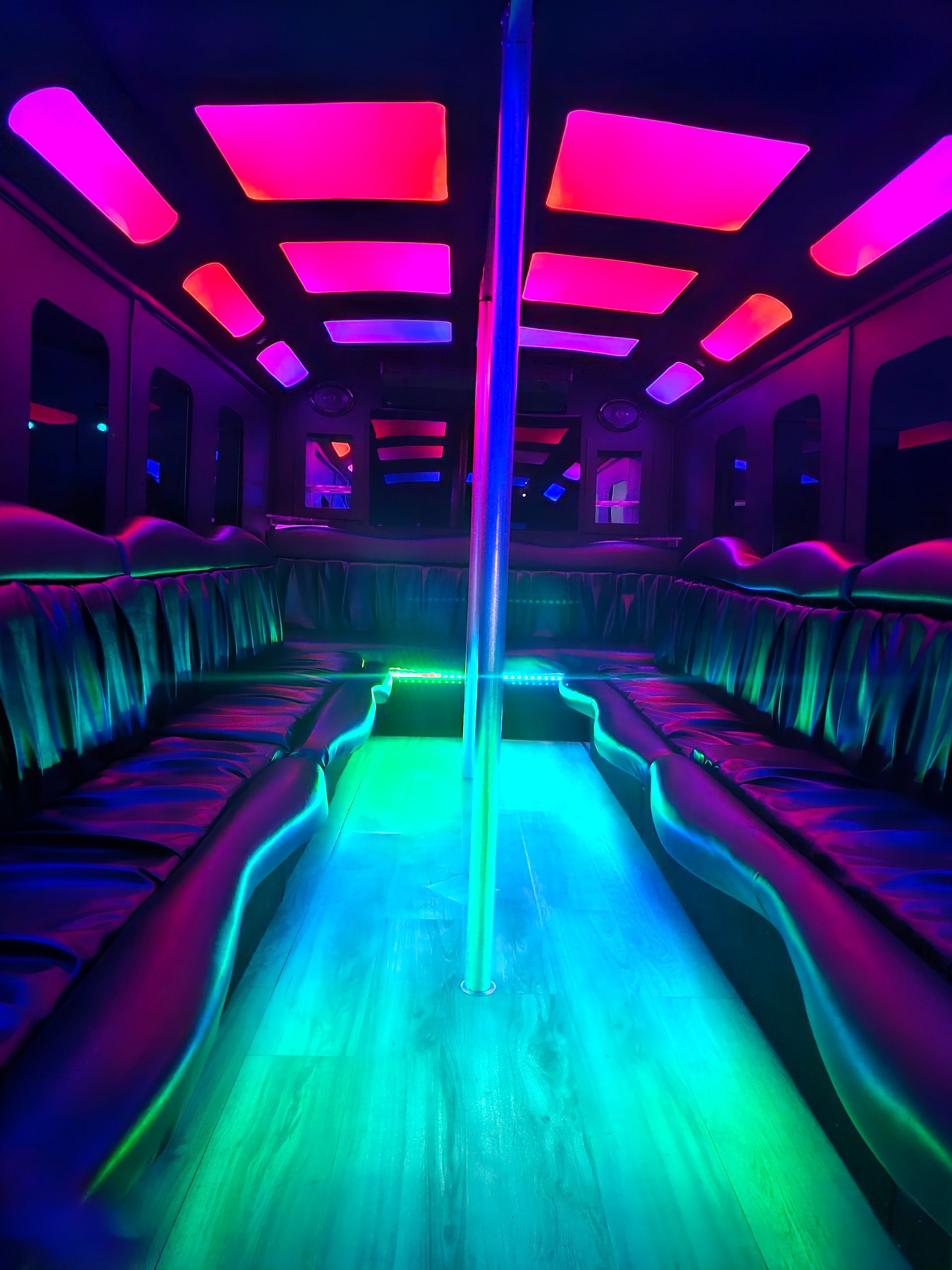 SATX San Antonio party bus inside view for up to 20 passengers