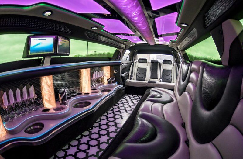 inside view of limo for San Antonio airport transportation service
