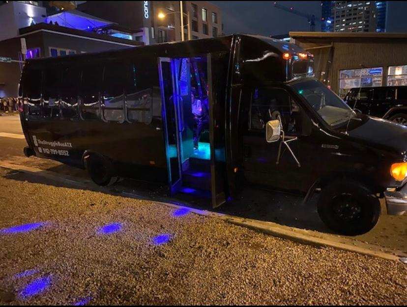 black Austin party bus