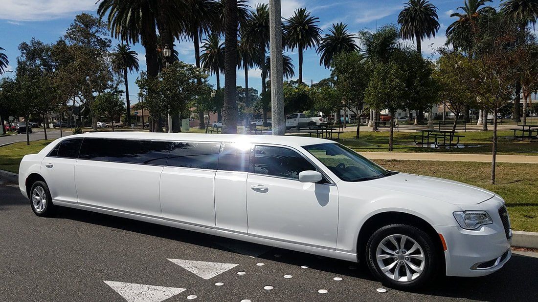 White wedding limousine in San Antonio