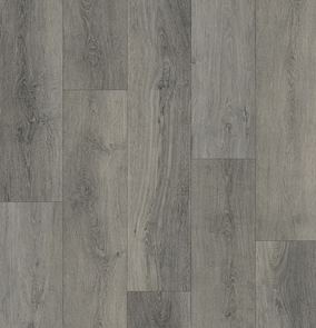 Gray wood-grain flooring, showing various planks with realistic texture and color variation.