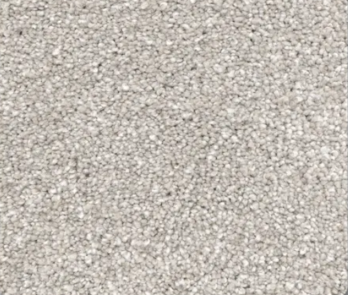 Close-up of light gray speckled carpet.
