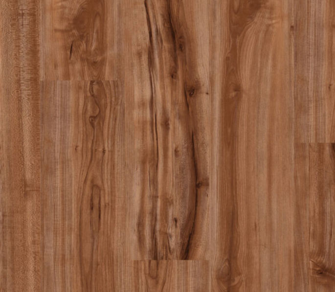 Wooden floor with a medium brown color and wood grain pattern.