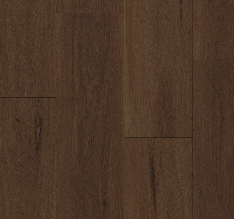 Dark brown hardwood flooring.
