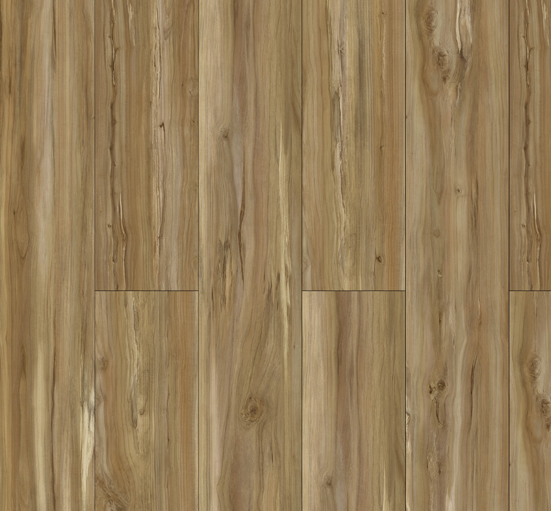 Light brown wood plank flooring with varying grain patterns.