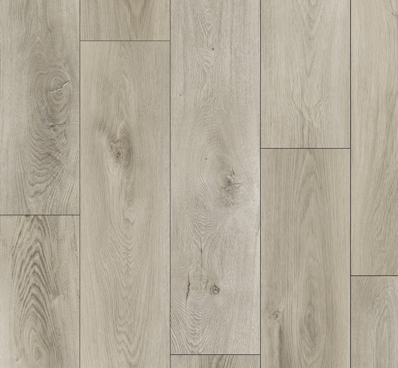 Light-colored wood flooring with a mix of short and long planks.