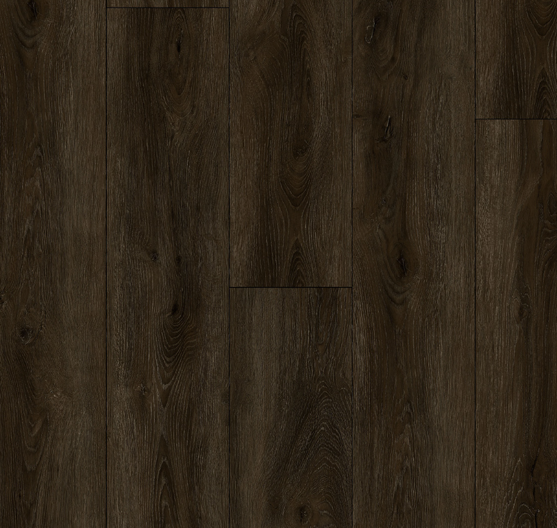 Dark brown hardwood flooring.