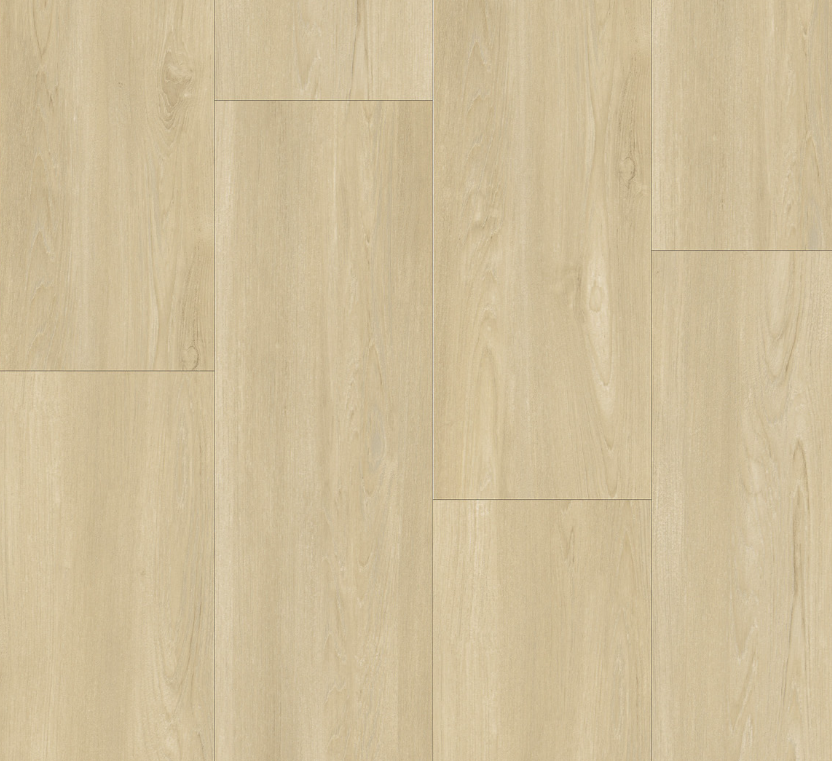 Light beige wood-look flooring with vertical planks and slight grain detail.