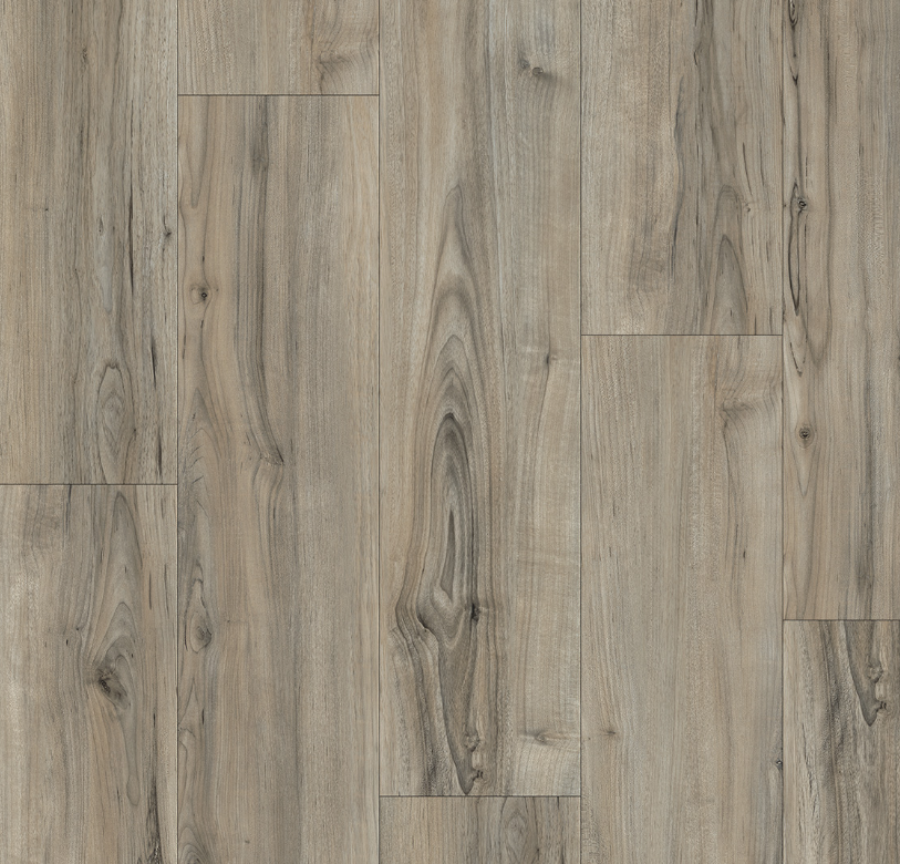 Light brown wood-look flooring with varying grain patterns and knots.
