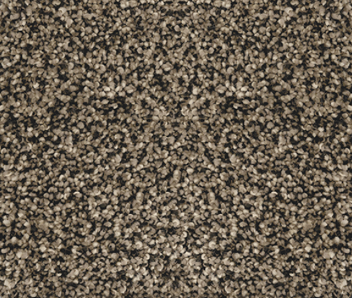 Beige and dark speckled carpet.
