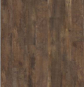 Dark brown, wood-look flooring with varying grain patterns and color variations.