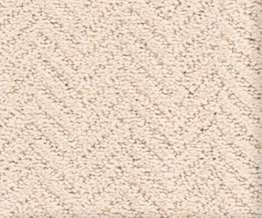 Beige, textured carpet with a speckled pattern.