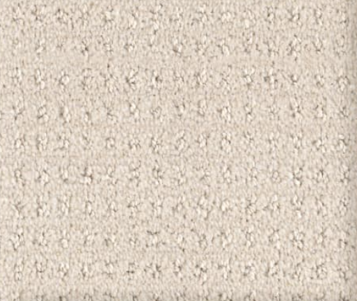 Beige, textured carpet with a patterned surface.