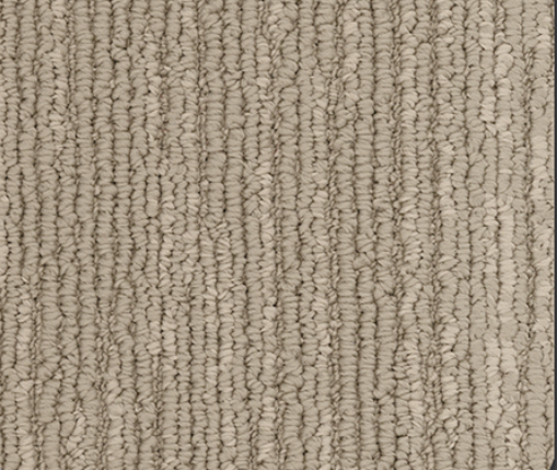 Beige carpet with textured, vertical ridges.